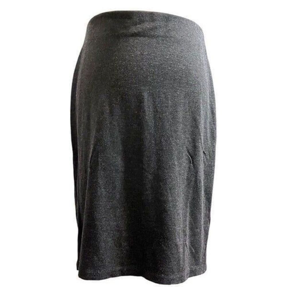 Philosophy Gray Knit Pencil Skirt Back Zipper Hidden Elastic Waistband Size 6